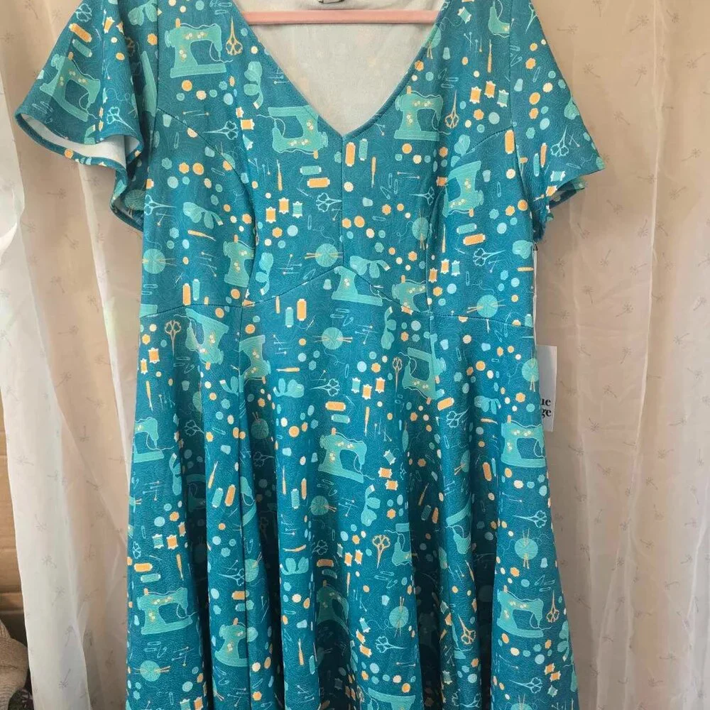 NWT Unique Vintage Sewing Fit & Flare Dress - Picture 3 of 6